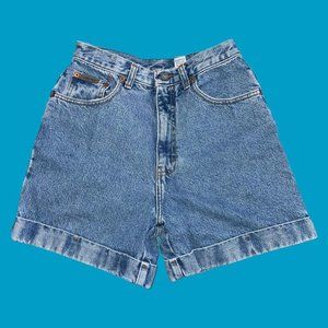 Vintage 90s Calvin Klein Blue Jean Shorts High Waisted Light Wash Cuffed Sz 8